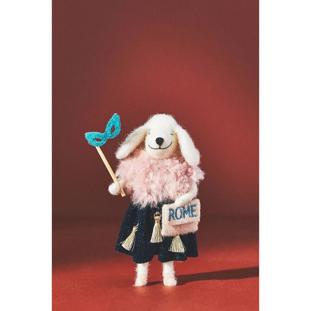 NWT Anthropologie Rome Travel Pup Poodle Christmas Tree Ornament